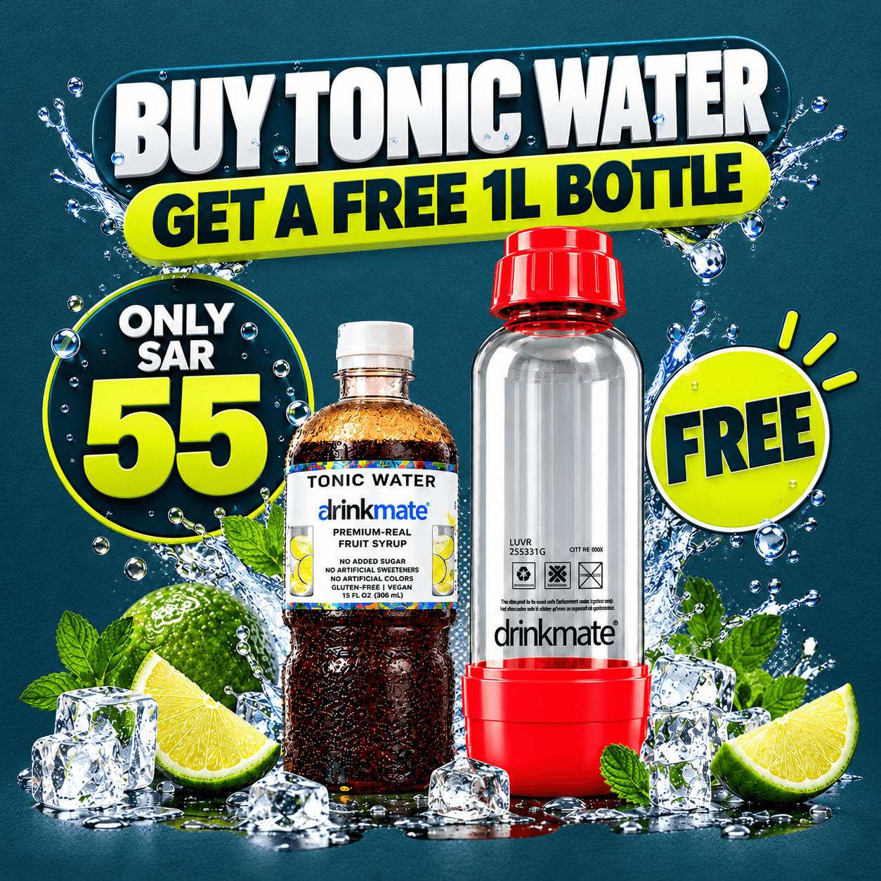 Buy Drinkmate Tonic Water syrup and get a FREE 1L bottle